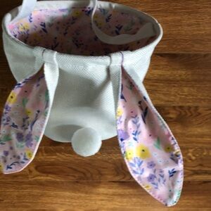 cream and floral easter bunny basket